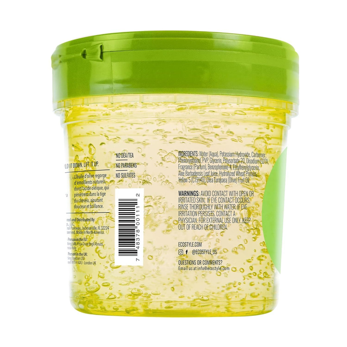 Eco Style open jar close-up of gel texture highlighting smooth consistency