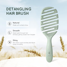 ecoed close-up of flexible spiral bristles demonstrating gentle detangling and reduced breakage