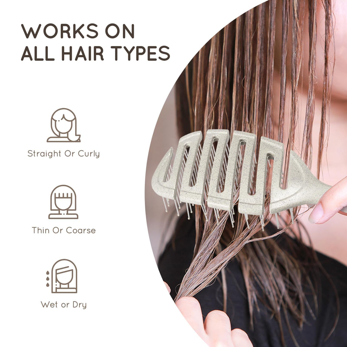 ecoed brush detangling hair extensions and wig without snagging to protect attachments