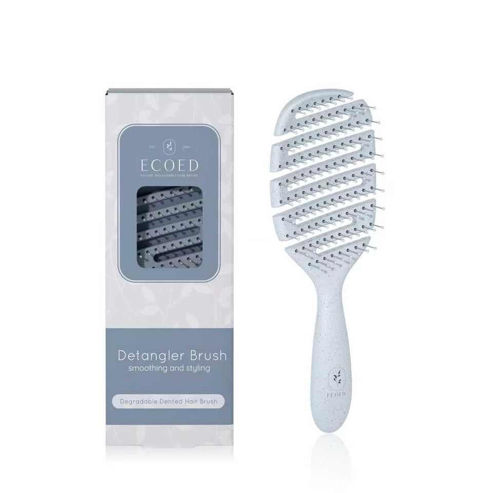 ecoed front view of brush showing vented body and sleek shape for faster drying
