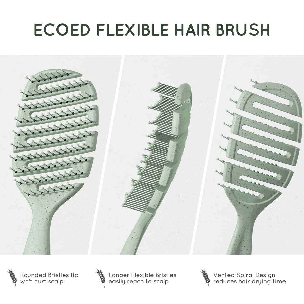 ecoed ergonomic handle profile offering non-slip grip for comfortable everyday brushing