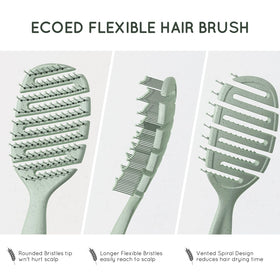 ecoed ergonomic handle profile offering non-slip grip for comfortable everyday brushing