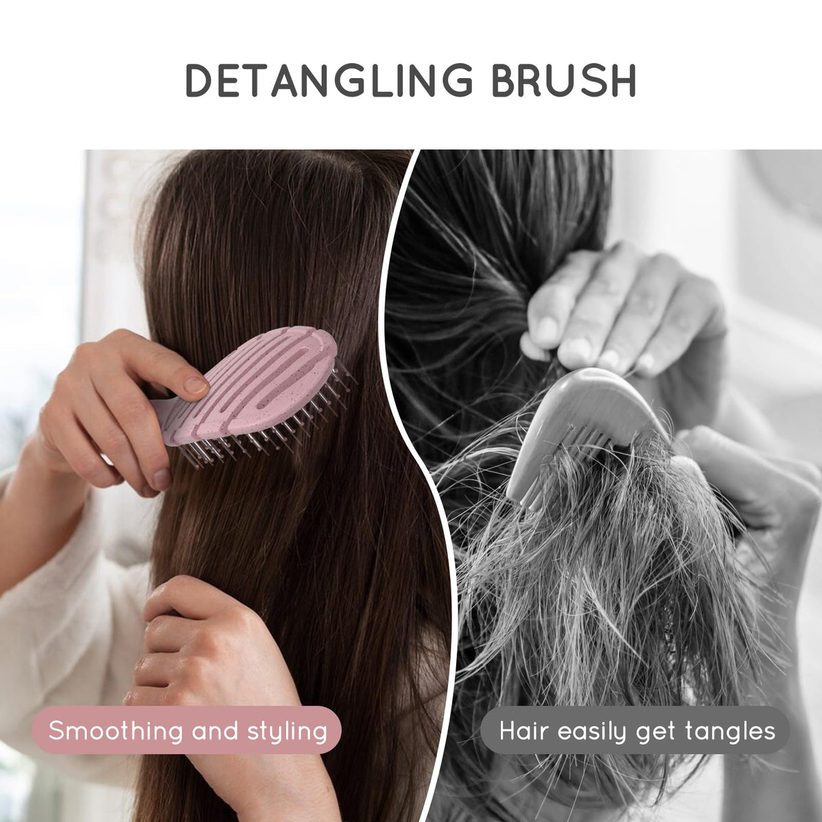 ecoed brush on bathroom vanity styled in a routine, promotes daily convenience
