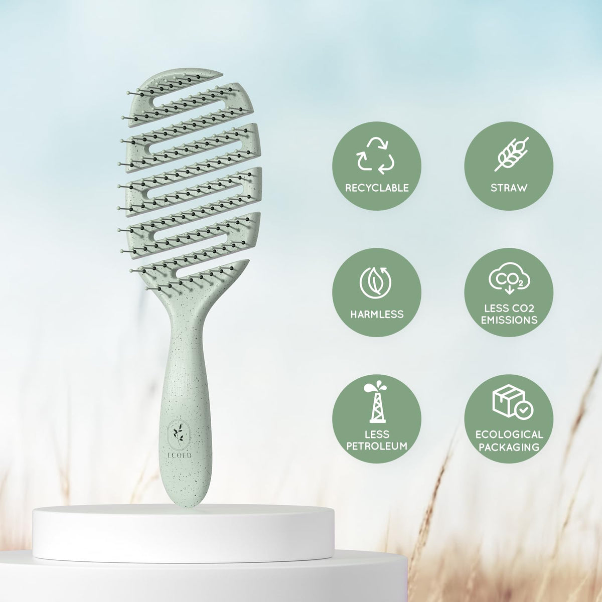 ecoed ventilated back frame detail that speeds drying and improves airflow during blow-drying
