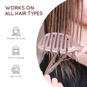 ecoed brush detangling wet hair, gentle on strands and minimizes pulling