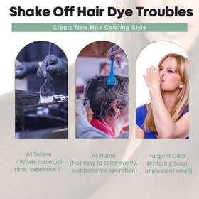 ECOFAN Dexe after color result on dark hair showing glossy natural-looking black benefit