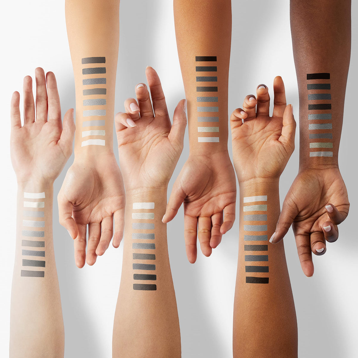 ecofavor arm swatches showing smooth blendability and color payoff