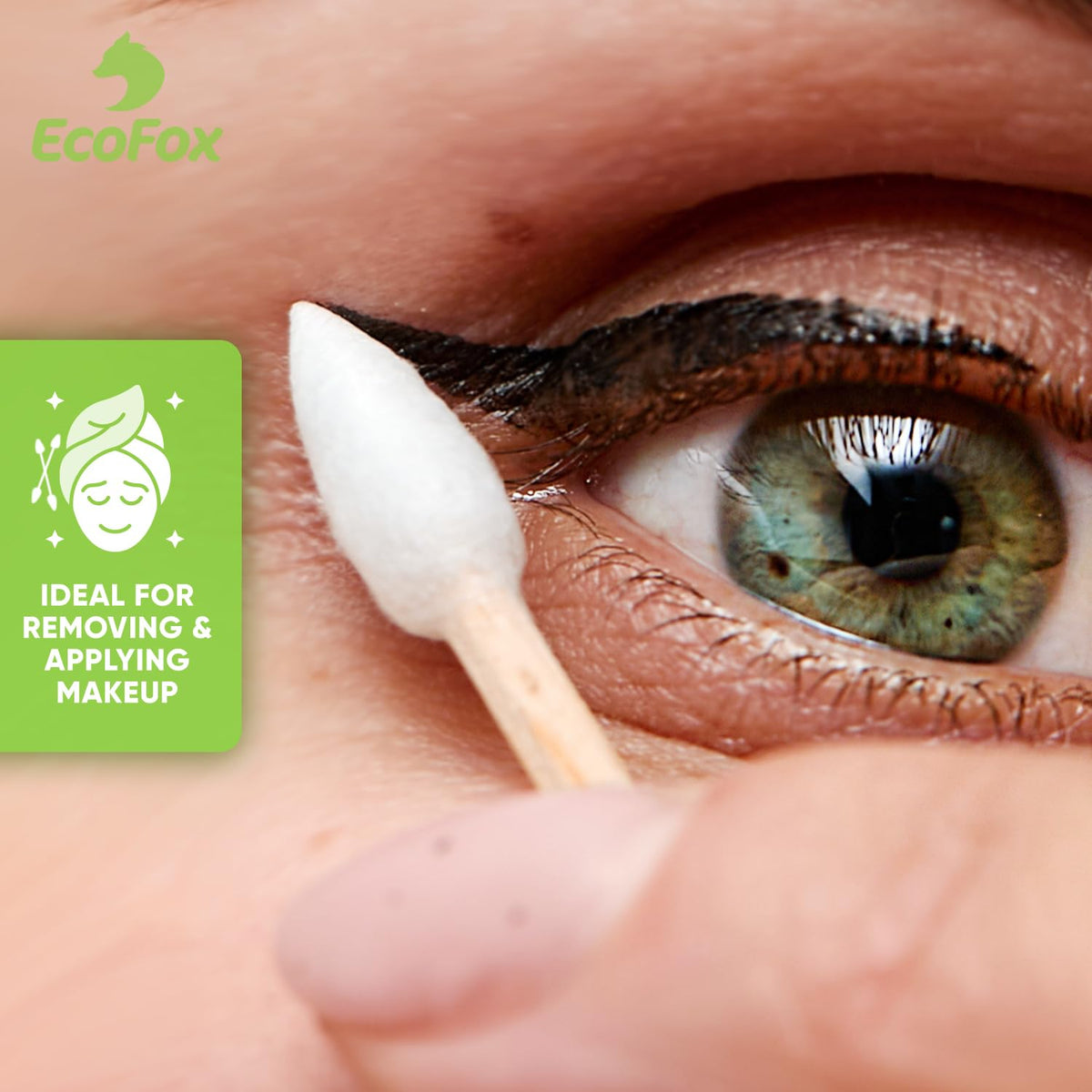 EcoFox hand holding swab to show size and scale for detailed tasks and portability