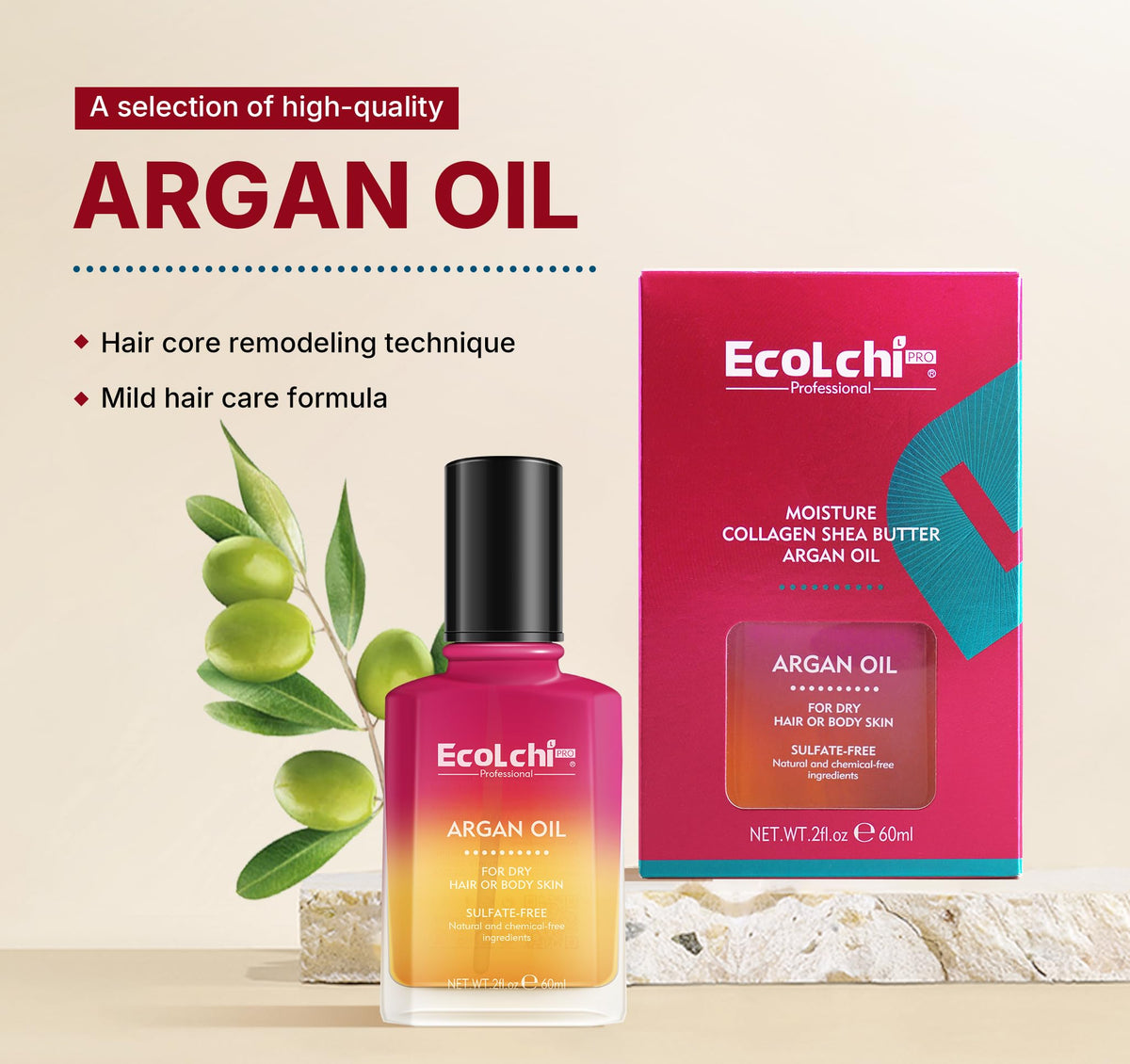 ECOLCHIPRO dropper dispensing oil onto hand, precise dosing benefit