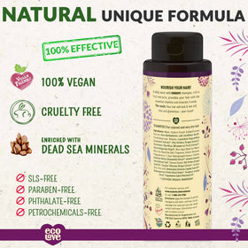 ecoLove label close-up highlighting organic ingredients and benefits