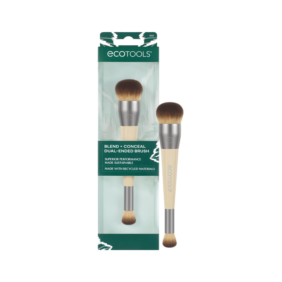 EcoTools front view of dual-ended brush showing both foundation and concealer ends