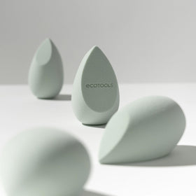 EcoTools sponges styled on a vanity for everyday beauty routine inspiration