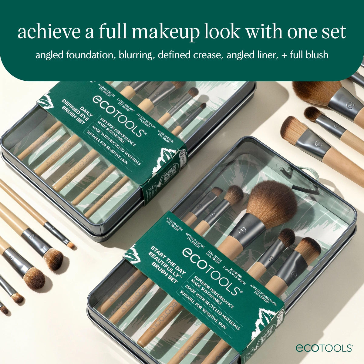 EcoTools close-up of synthetic bristles texture for smooth blending and easy cleaning benefit