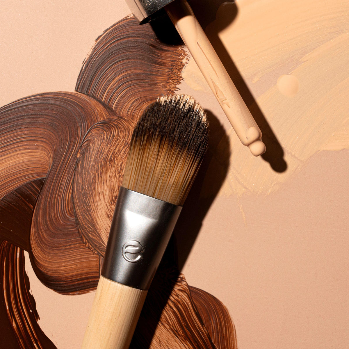 EcoTools synthetic bristles macro showing soft texture and pickup