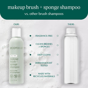 EcoTools brush being scrubbed on pad restoring clean bristles