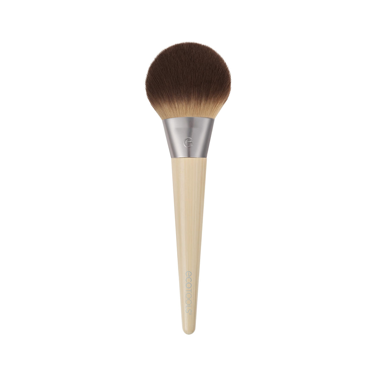 EcoTools brush close-up of synthetic bristles demonstrating soft texture and product pickup