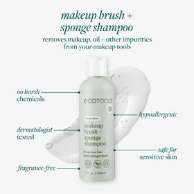 EcoTools brush lathered while washing for deeper-clean benefit