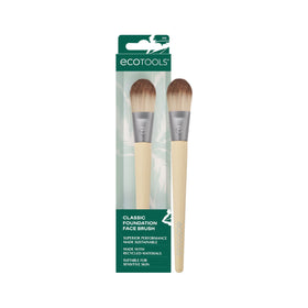 EcoTools foundation brush front view showing shape and control