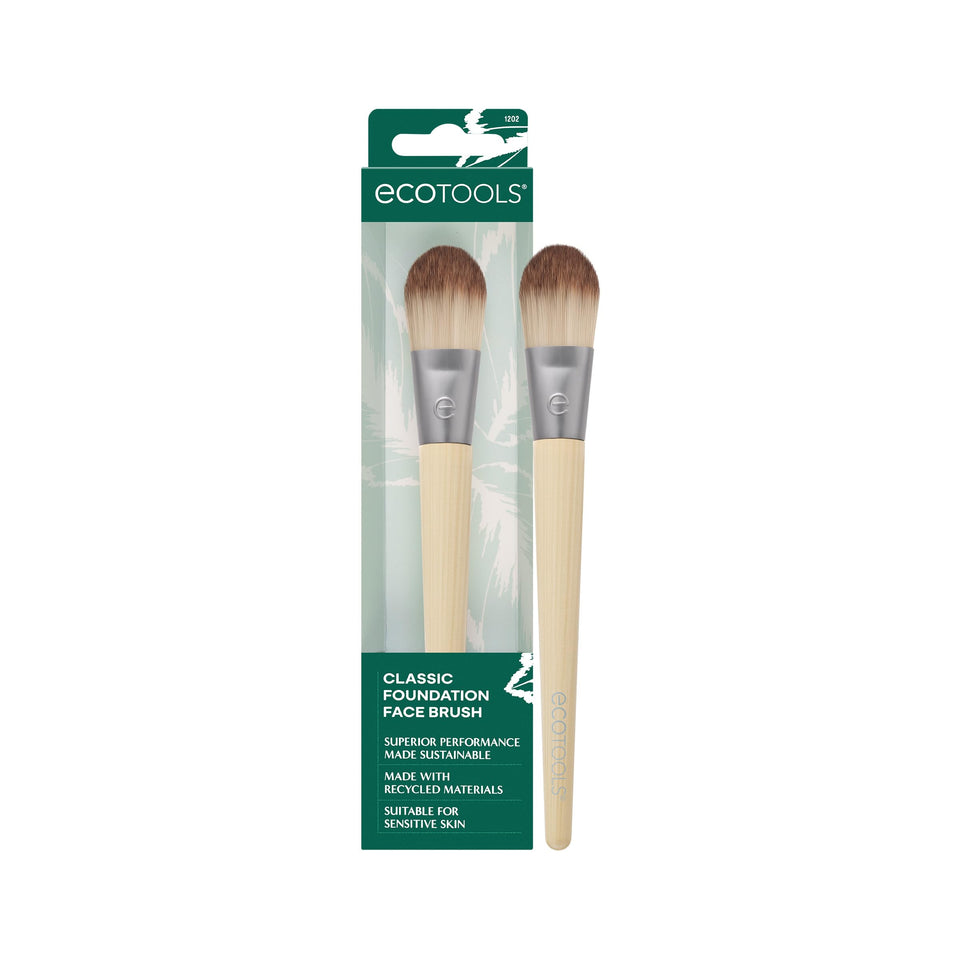 EcoTools foundation brush front view showing shape and control
