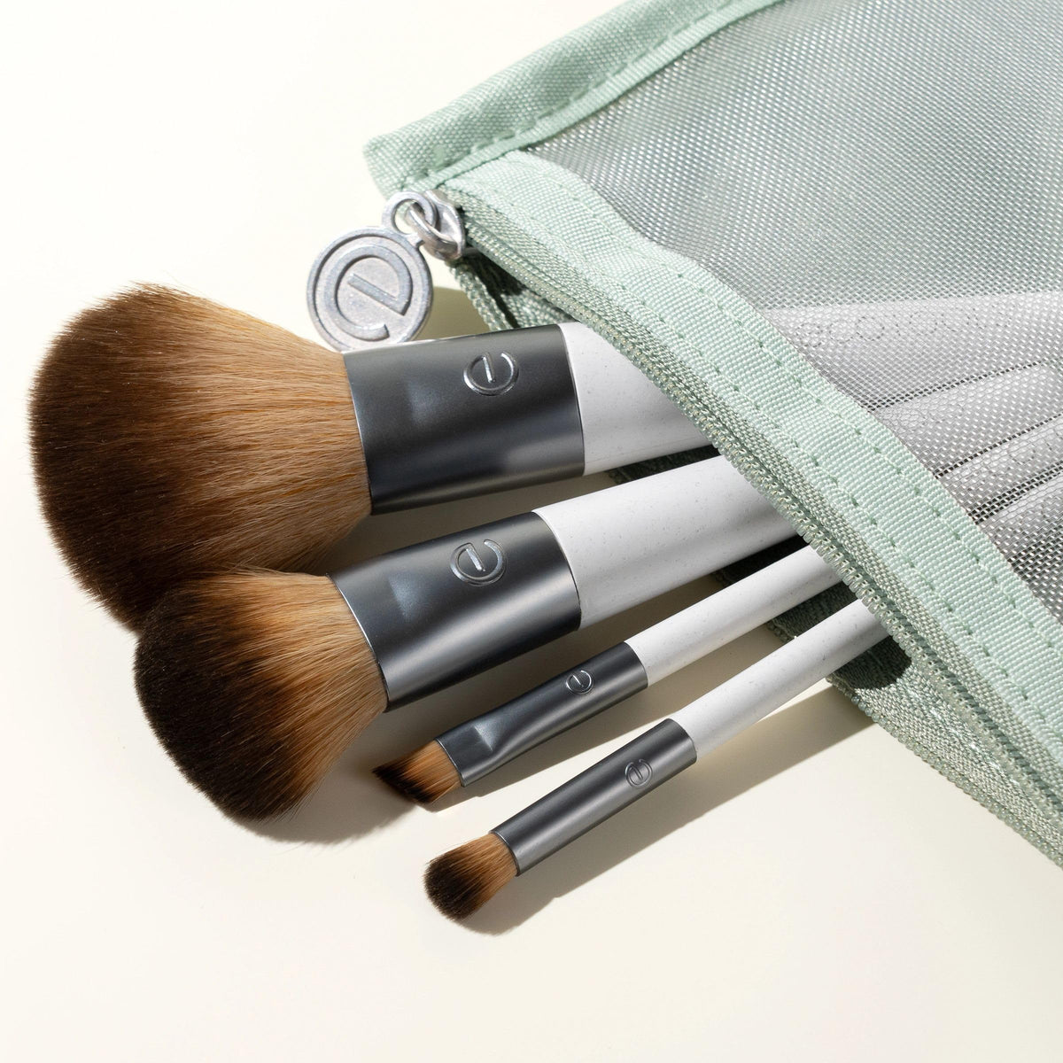 EcoTools close-up synthetic bristles showing soft fibers for smooth product pickup