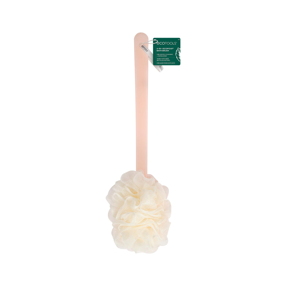 EcoTools front packaging showing eco-friendly bath brush and benefits