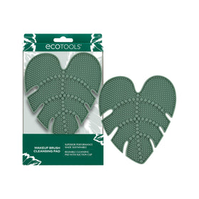 EcoTools cleansing pad front view showing compact silicone design and benefit fast cleaning