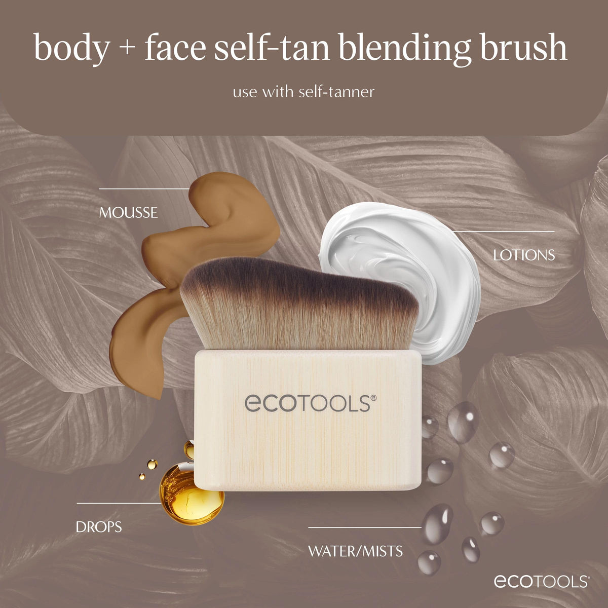 EcoTools Good Tan bamboo handle detail offering ergonomic grip