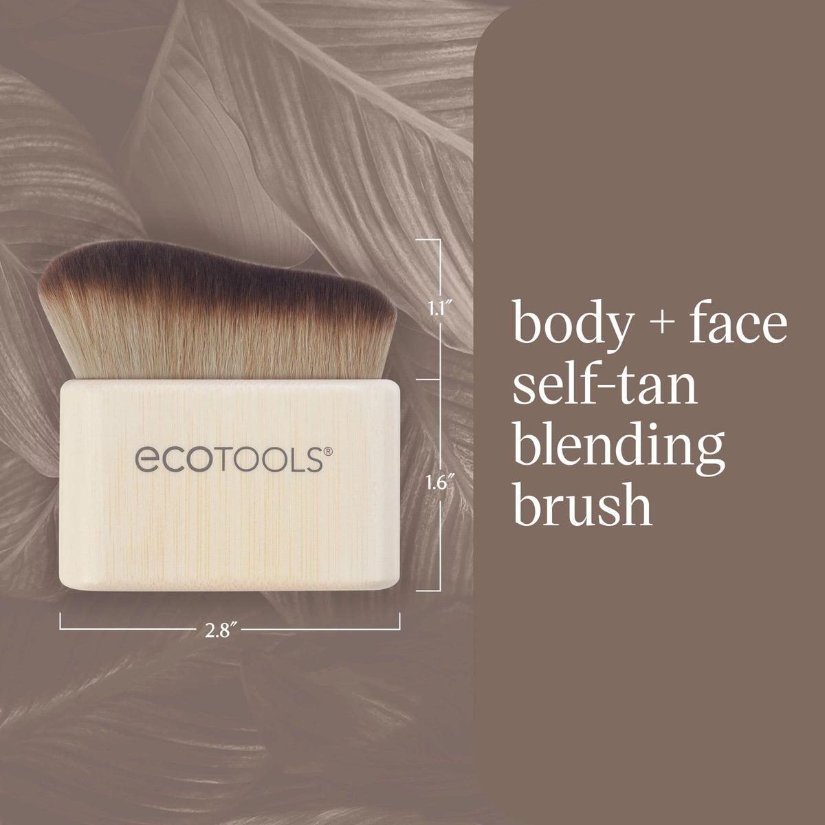 EcoTools Good Tan shown in hand to display compact size and control