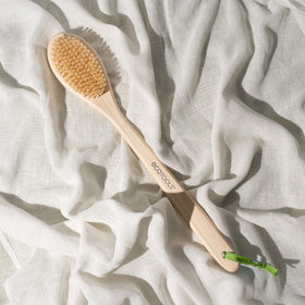 EcoTools hanging loop drying shot showing quick air-dry convenience