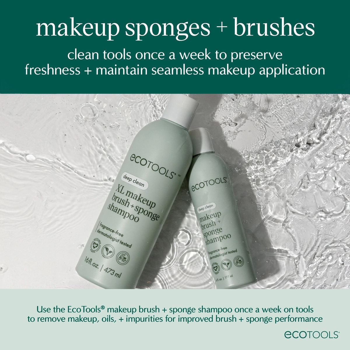 EcoTools product label showing vegan cruelty-free certification and sustainable benefit