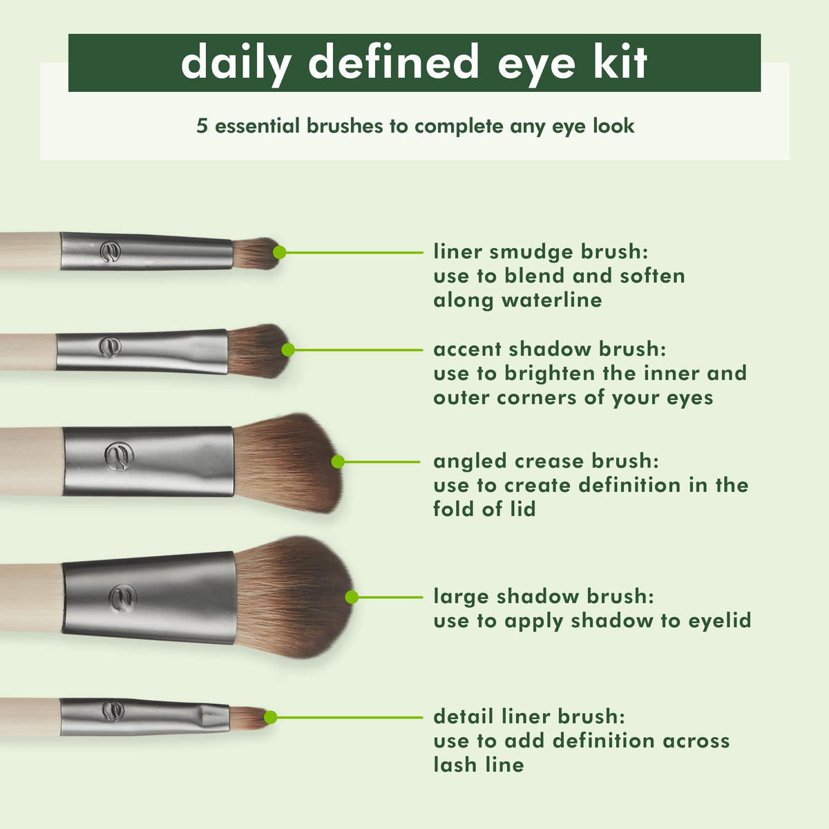 EcoTools large eyeshadow brush close-up demonstrating soft synthetic bristles