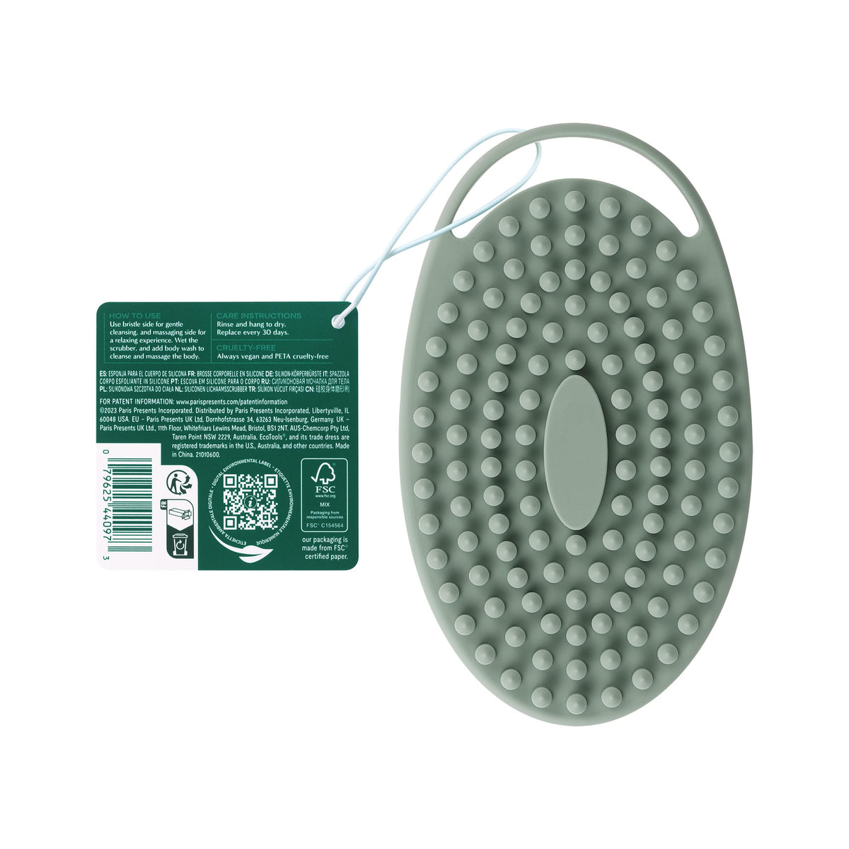 EcoTools lifestyle bathroom setting suggests relaxing self-care routine