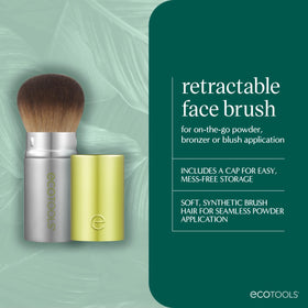 EcoTools retractable brush with cap on for clean, mess-free storage and portability