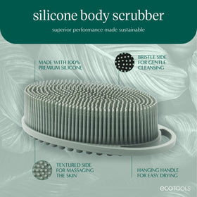 EcoTools scrubber handle and hang loop enables quick drying benefit