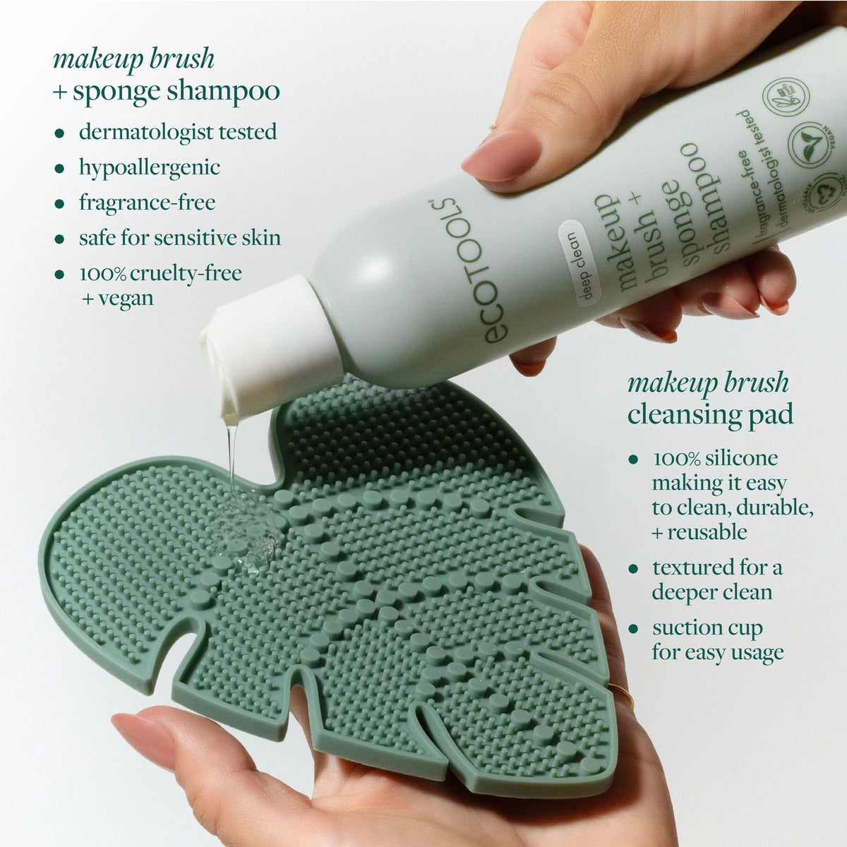 EcoTools shampoo bottle label detail highlighting gentle formula