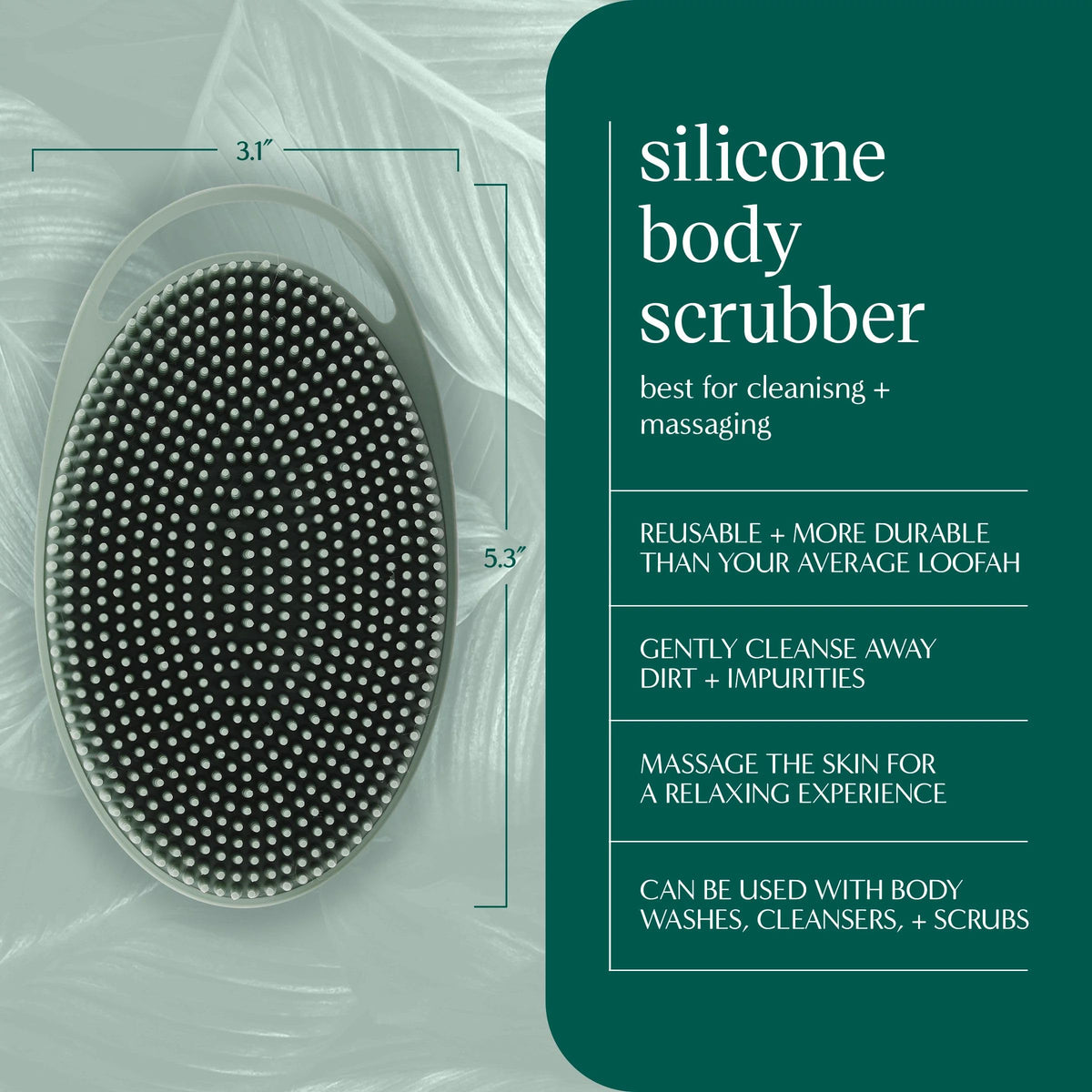 EcoTools silicone massage side detail demonstrating soothing texture
