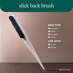 EcoTools vegan boar bristles close-up distributing oils for smoother hair