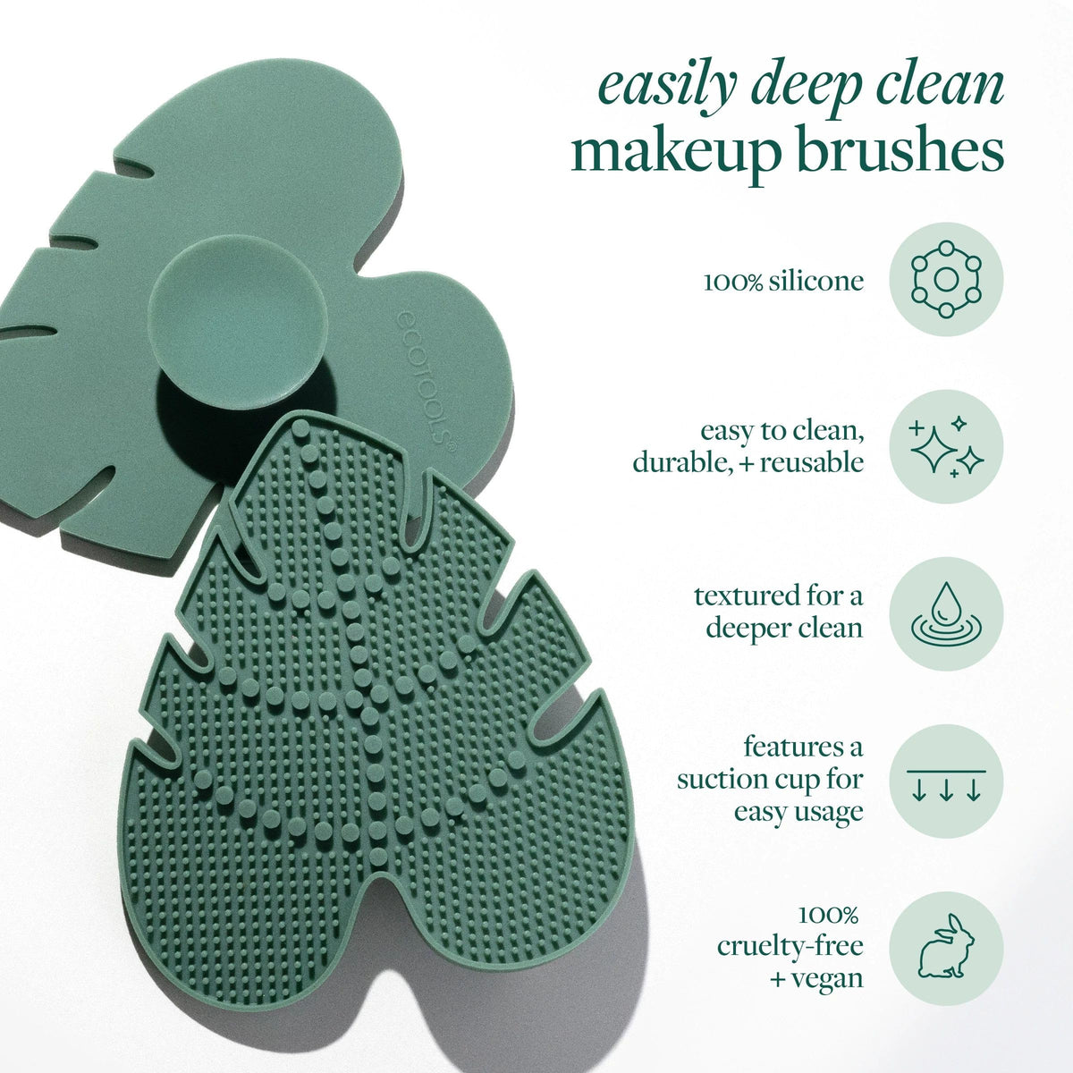 EcoTools close-up of silicone ridges showing textures that remove deep makeup residue