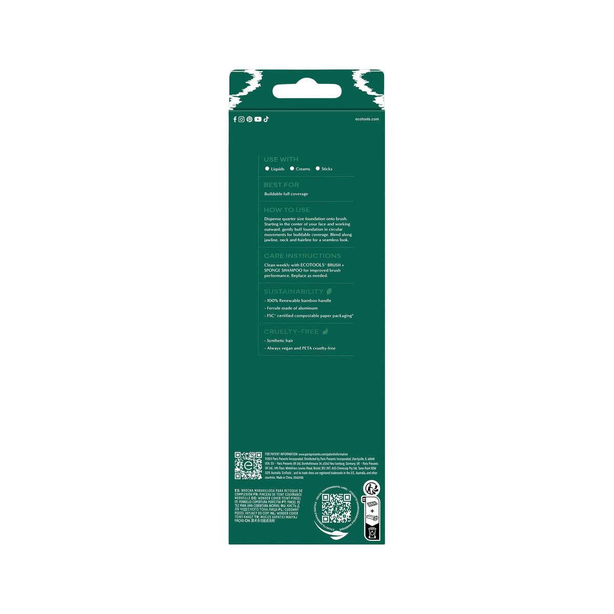 EcoTools brush styled on vanity to show everyday sustainable beauty appeal