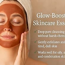 EcoVista red clay mask applied to skin demonstrating gentle topical use benefit