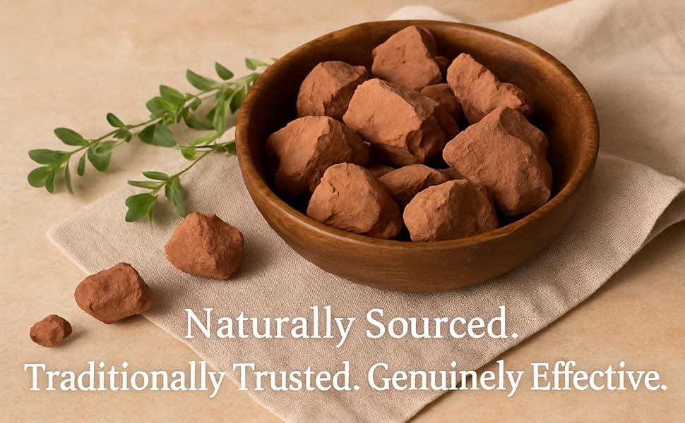 EcoVista close-up of red clay chunks revealing natural texture and mineral richness