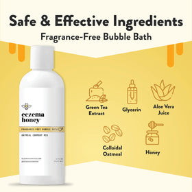 ECZEMA HONEY close-up foam texture demonstrating soft, moisturizing bubbles