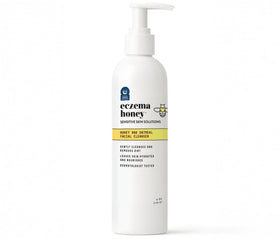ECZEMA HONEY front packaging showing 6 oz bottle and clear label benefit