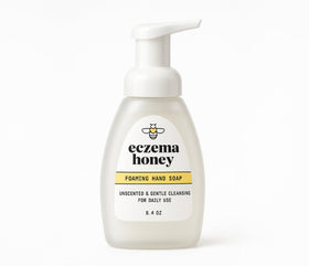 ECZEMA HONEY front packaging showing clean unscented hand soap and benefits