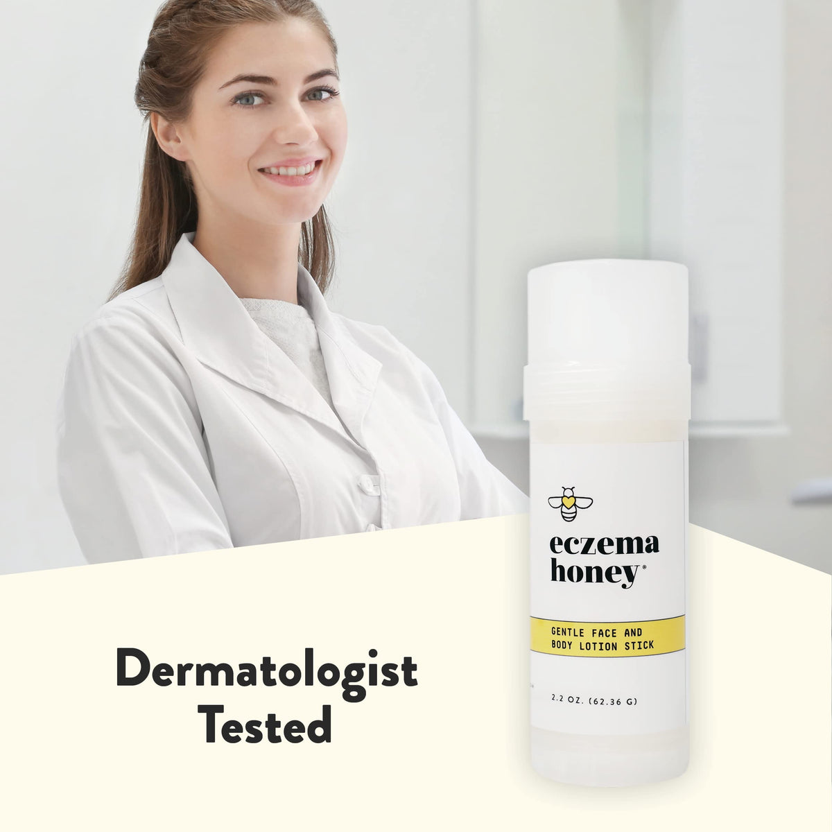 ECZEMA HONEY stick on nightstand illustrating easy daily use benefit