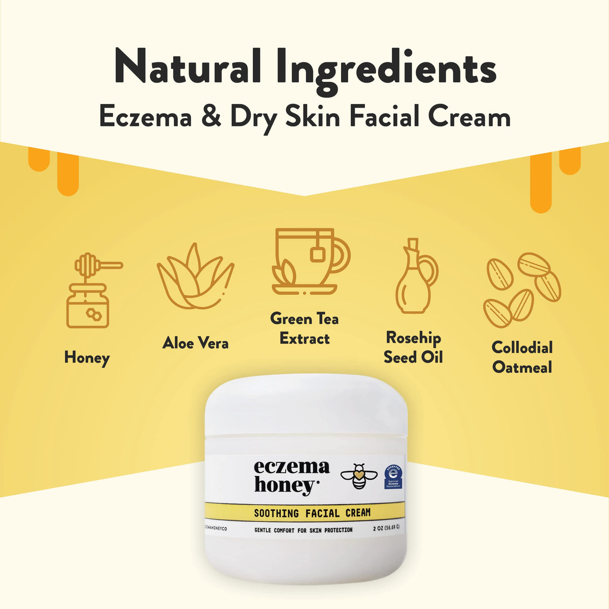 ECZEMA HONEY cream texture close-up highlighting lightweight, non-greasy finish