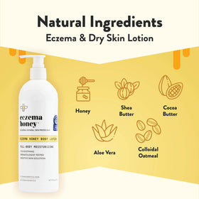 ECZEMA HONEY texture close-up highlighting creamy, non-greasy lotion consistency for fast absorption