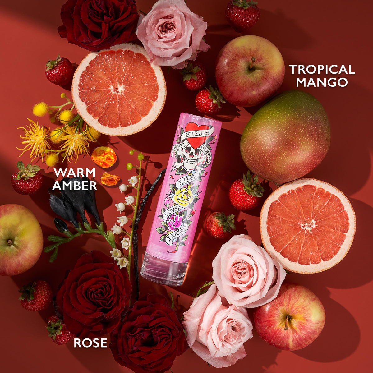 Ed Hardy atomizer spraying fine mist for easy, even application