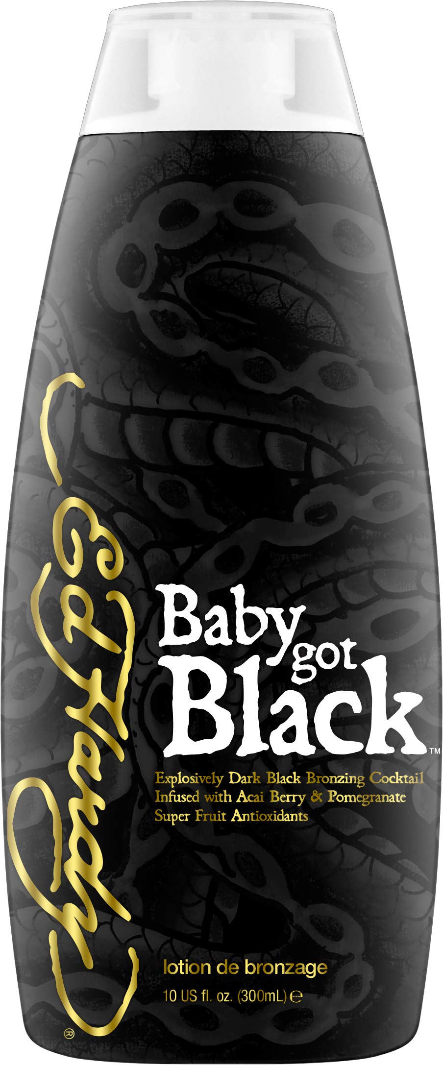 ED HARDY front bottle view showing label and 10 oz size, highlights instant bronzing