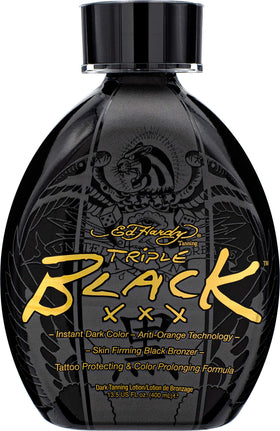 Ed Hardy BLACK XXX front tube showing branding and product size benefits even coverage